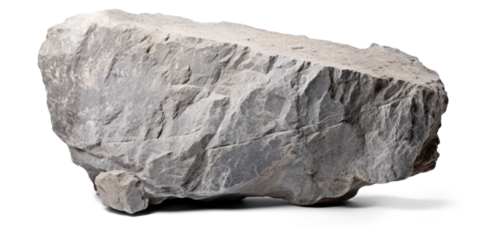gray heavy rock, png file of isolated cutout object on transparent background with shadow