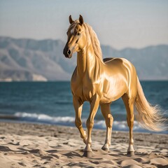 Obraz na płótnie Canvas Majestic golden horse