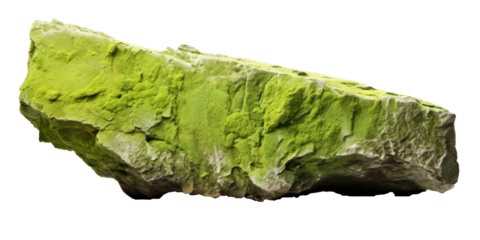 green heavy rock, png file of isolated cutout object on transparent background