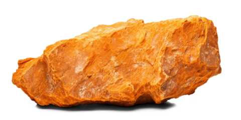 orange heavy rock, png file of isolated cutout object on transparent background with shadow