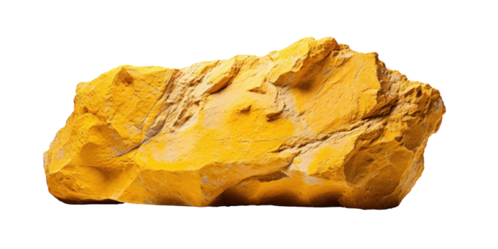 yellow heavy rock, png file of isolated cutout object on transparent background