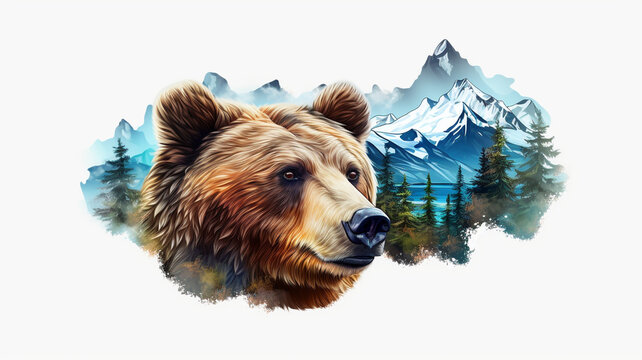 Bear stickers. Generative AI