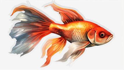 Fototapeta premium Goldfish stickers. Generative AI