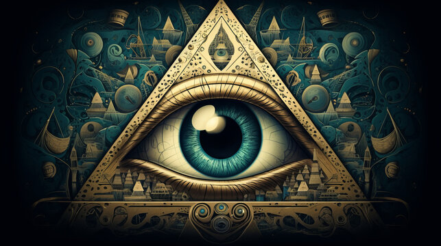 The All-Seeing Eye Shaping the World. A captivating photo showcasing the Masonic symbol of the Providence Eye