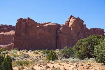 Fototapeta premium Arches National Park is so much more than just its 2,000 natual arches. It's full of astounding variety of red rock formations