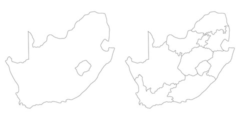 South Africa map. Map of South Africa set