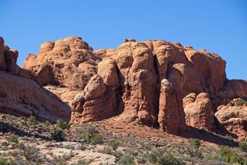 Fototapeta premium Arches National Park is so much more than just its 2,000 natual arches. It's full of astounding variety of red rock formations