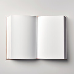 Fotografia de estilo mockup con detalle y textura de libro con paginas en blanco y fondo neutro