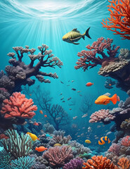 Fototapeta na wymiar Imagine a world underwater 