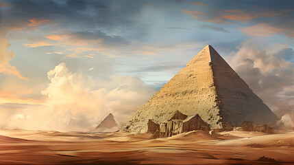 Majestic Pyramids Desert Scene