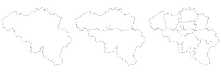 Belgium map. Map of Belgium set