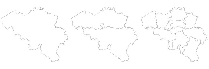 Belgium map. Map of Belgium set