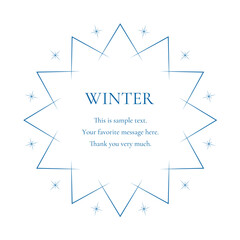 素材_フレーム_雪の結晶と光をモチーフにした冬の飾り枠。高級感のある囲みのデザイン