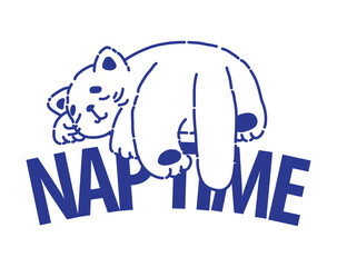 Naptime logotype template with cute sleeping cat