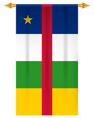 Central african republic flag vertical pennant isolated