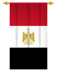 Egypt flag vertical pennant isolated