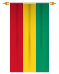 Guinea flag vertical pennant isolated