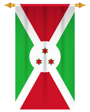Burundi flag vertical pennant isolated