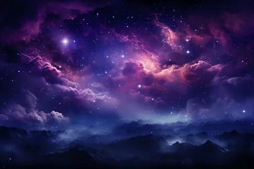 Fototapeten Purple and sage ombre space, low contrast, galaxy, background. AI generative © SANGHYUN