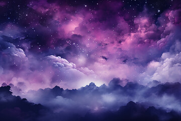 Obraz na płótnie Canvas Purple and sage ombre space, low contrast, galaxy, background. AI generative