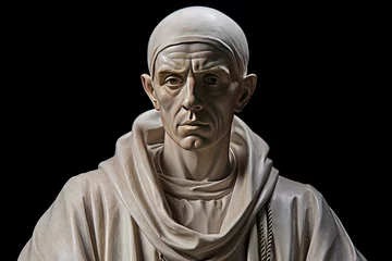 Fotobehang William of Ockham statue portrait, medieval thinker, philosopher © Ferenc