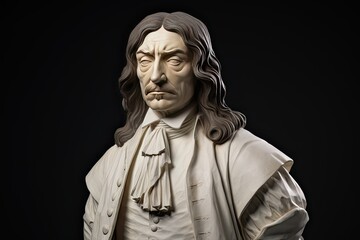 Rene Descartes portrait statue