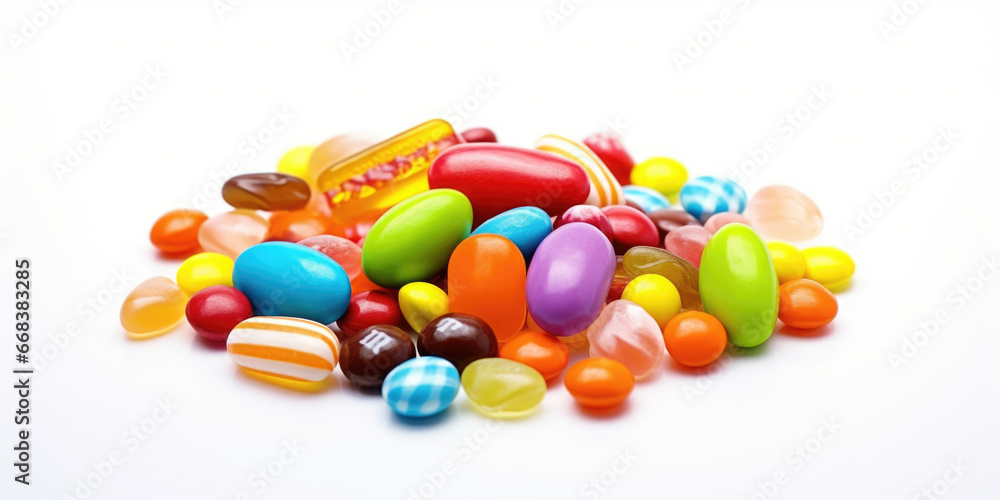 Aufkleber A vibrant pile of jelly beans. Perfect for adding a pop of color to your designs or creating a playful atmosphere.