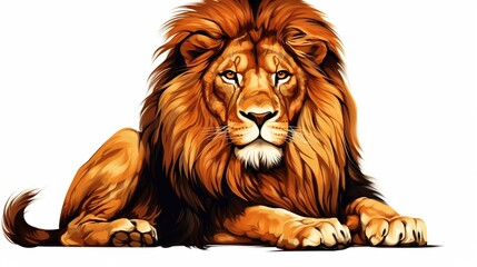 lion isolated on white background