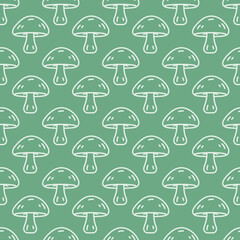 Seamless pattern with mushrooms. Autumn background. Perfect for fabric, textile. Creative background