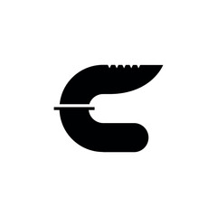 c letter with knife logo design