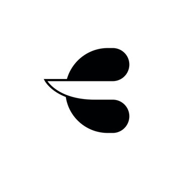letter c with knife negative space logo design 