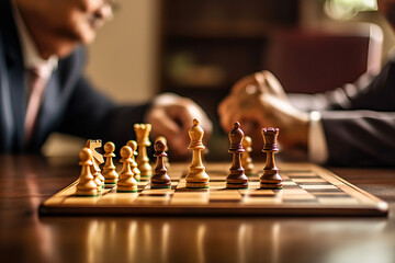 A Strategic Battle Between Chess Masters - obrazy, fototapety, plakaty