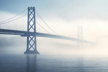 golden gate bridge in fog - Powered by Adobe