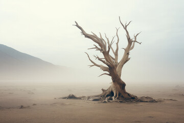 dead tree in desert - Powered by Adobe