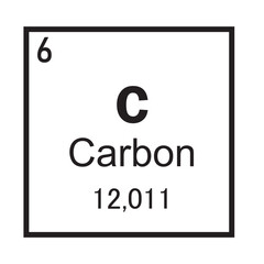 Carbon Chemical Element symbol Vector Image Illustration Isolated on White Background