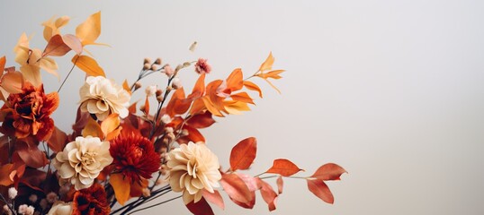 Nature's Palette: Delicate florals and foliage arranged in a harmonious autumn display.