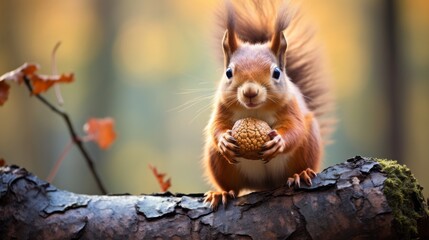 squirrel in the park with a nut ai generated
