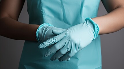  Wearing gloves, it's represent World Nurse Day. 