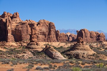 Fototapeta premium Arches National Park is so much more than just its 2,000 natual arches. It's full of astounding variety of red rock formations