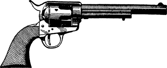 Revolver Pistol illustration - obrazy, fototapety, plakaty