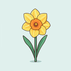 Daffodil in cartoon, doodle style. 2d vector illustration in logo, icon style. AI Generative