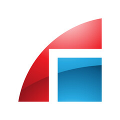Red and Blue Glossy Geometrical Letter R Icon