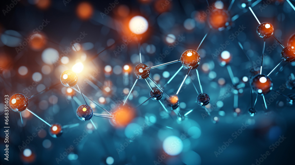 Wall mural abstract digital network background, technology and complex engineering concept, generative ai