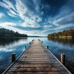 Foto op Plexiglas pier on the lake © Jan