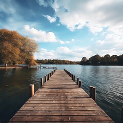 Obraz premium wooden pier on the lake