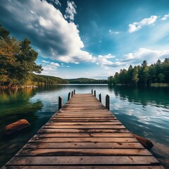 Obraz premium pier on the lake