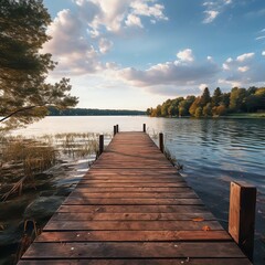 Naklejka premium pier on the lake