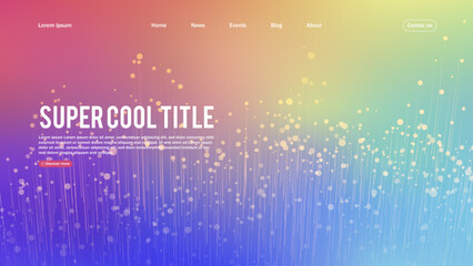 Landing page abstract design with big data. Template for website or app.