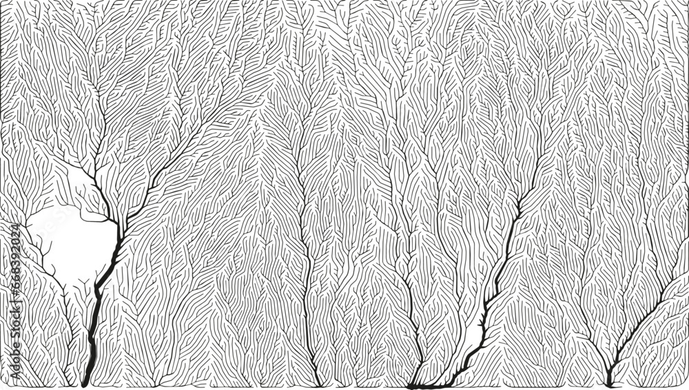 Poster growth pattern. generative branching structure. organic net of vessels texture.