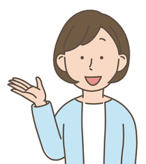 女性　話すシンプルイラスト